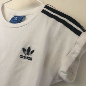 black & white adidas crop top